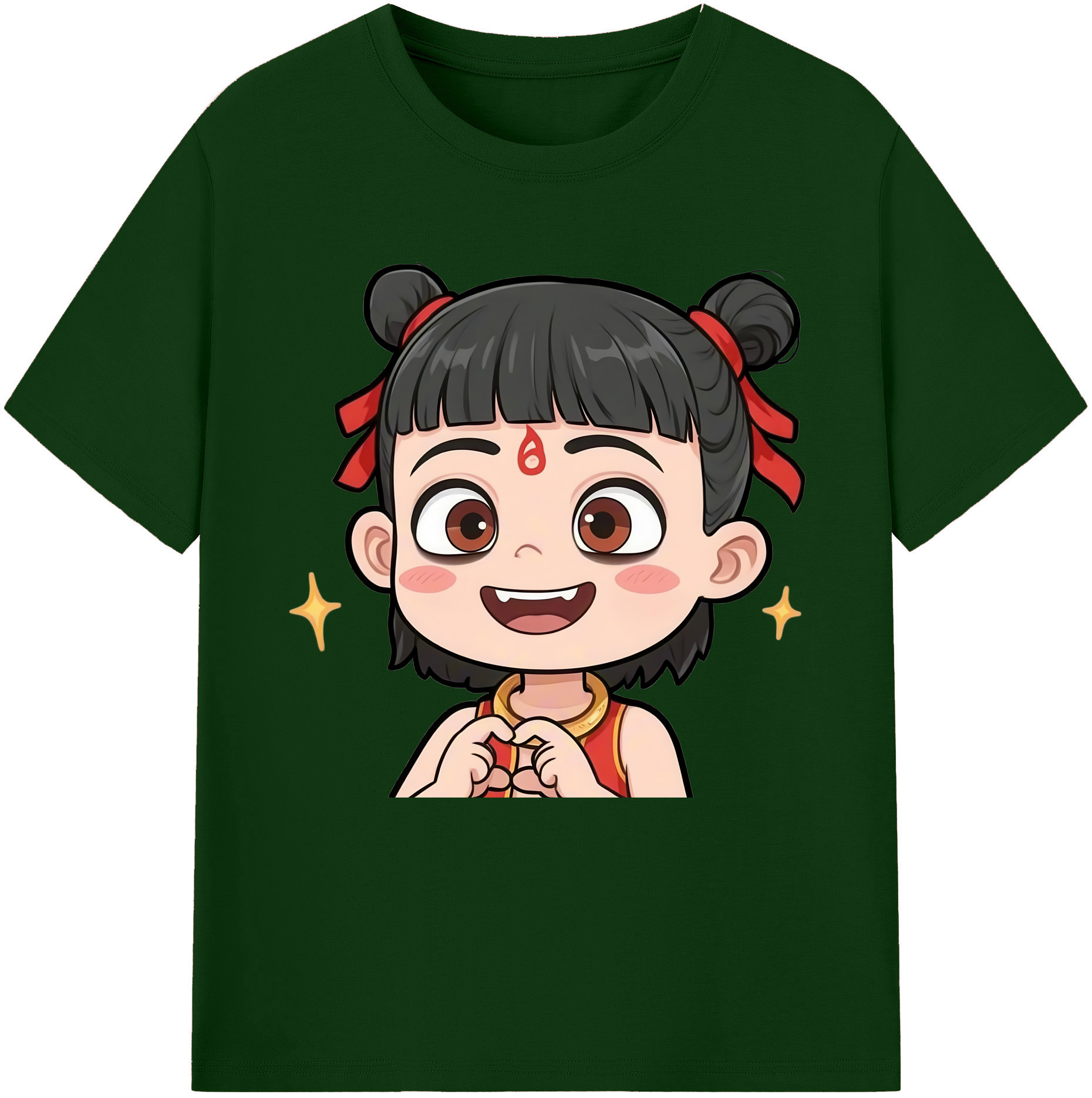 （画像用） Ne Zha 2 ナタ 魔童の大暴れ 綿100％半袖Tシャツ（フロントプリント）